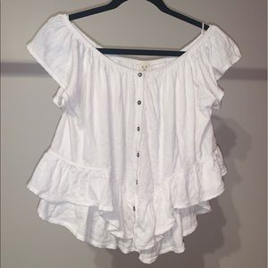 Free People Off-The-Shoulder White Top